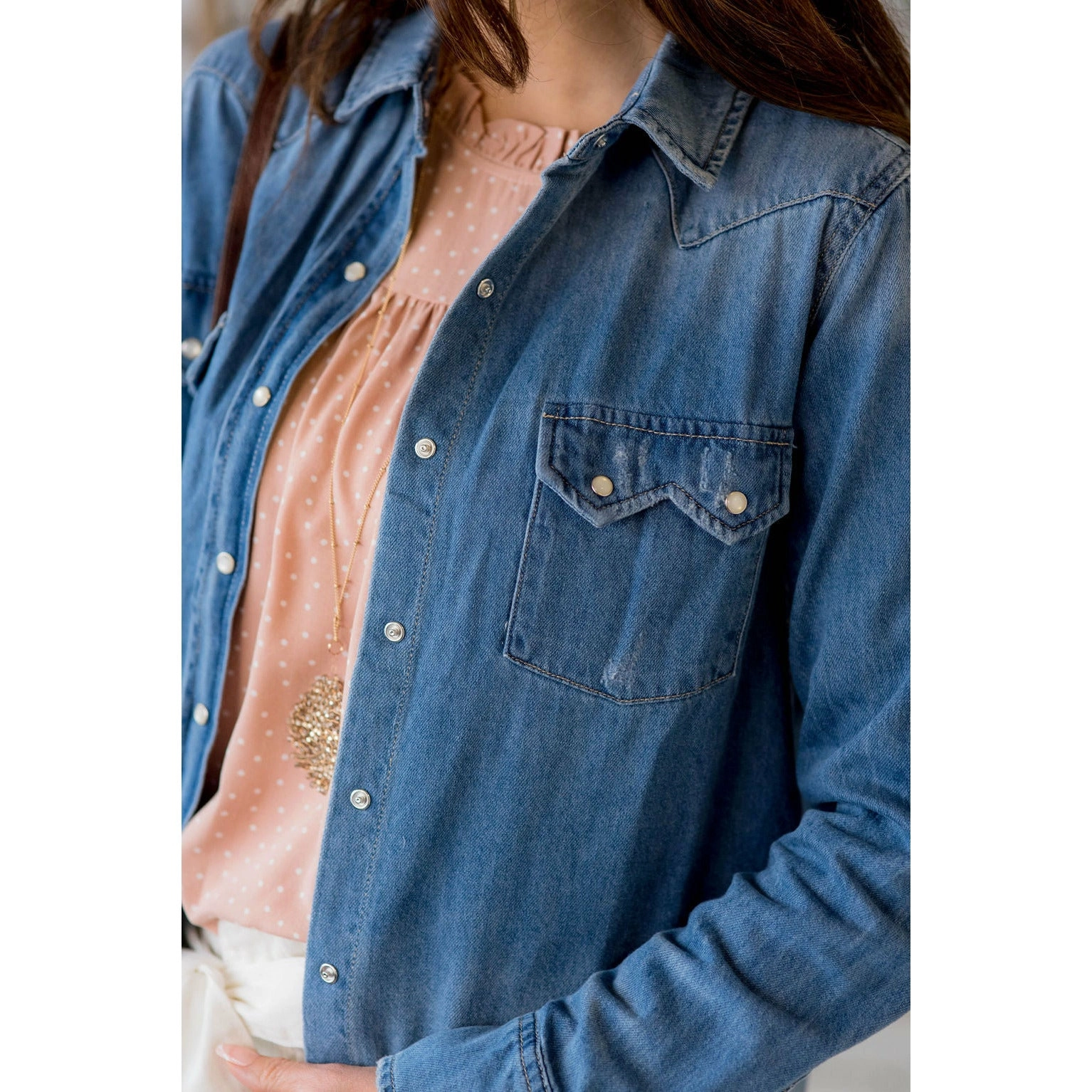Ombre Denim Button Up