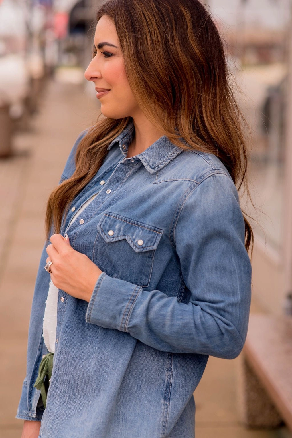 Ombre Denim Button Up