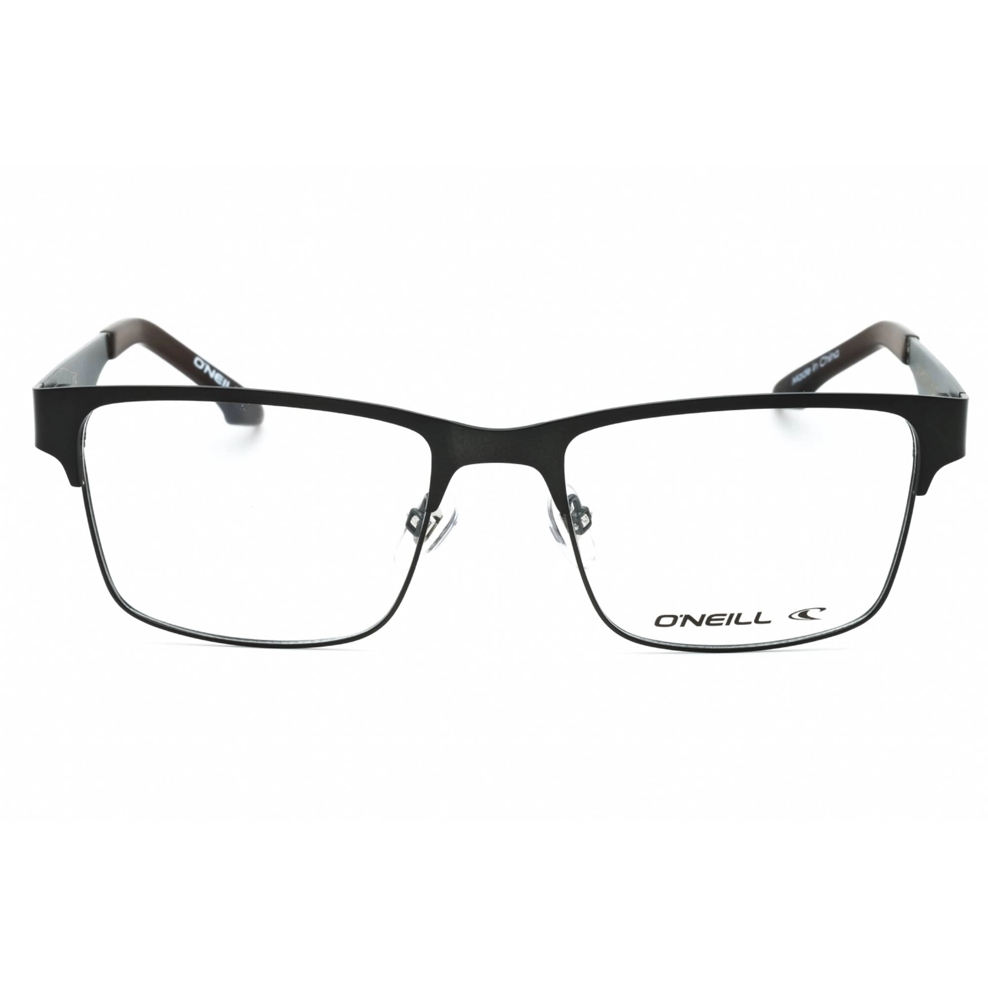 ONeill Men's Eyeglasses - Gunmetal/Brown Metal Square Full Rim Frame | ONO-PORT 005