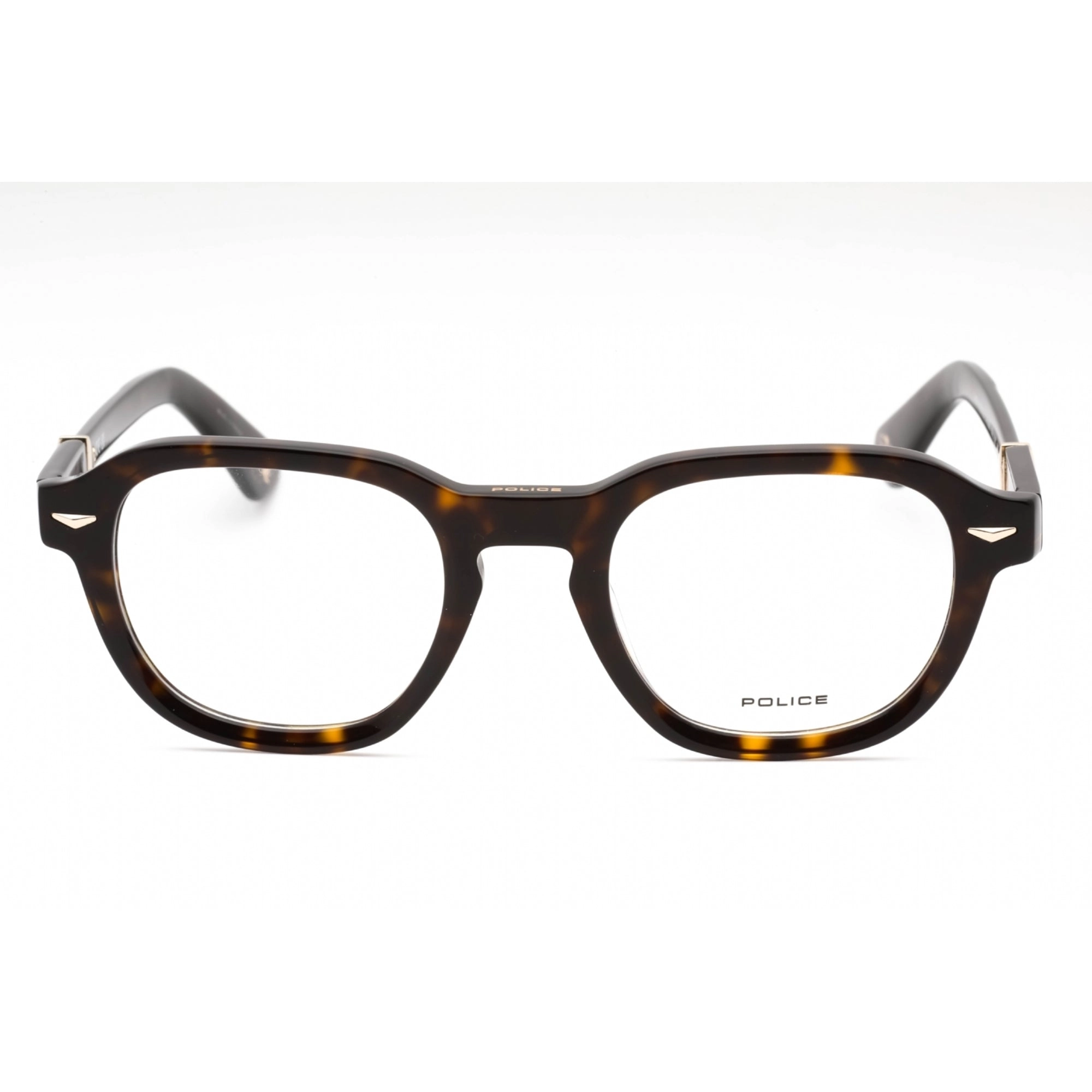 Police Men's Eyeglasses - Dark Tortoise Plastic Round Full Rim Frame | VPLG81 722Y