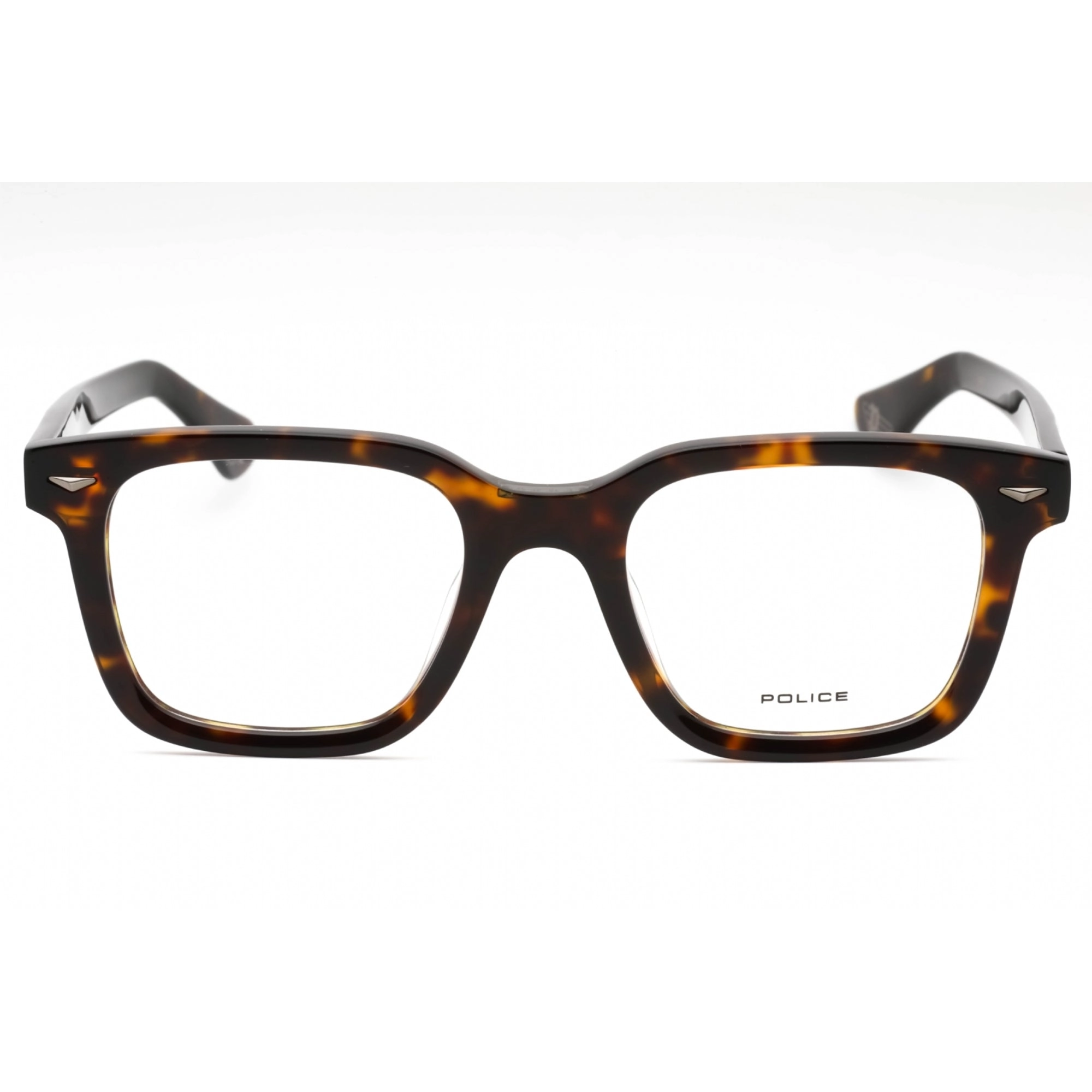 Police Men's Eyeglasses - Dark Tortoise Plastic Square Full Rim Frame | VPLG80E 722V