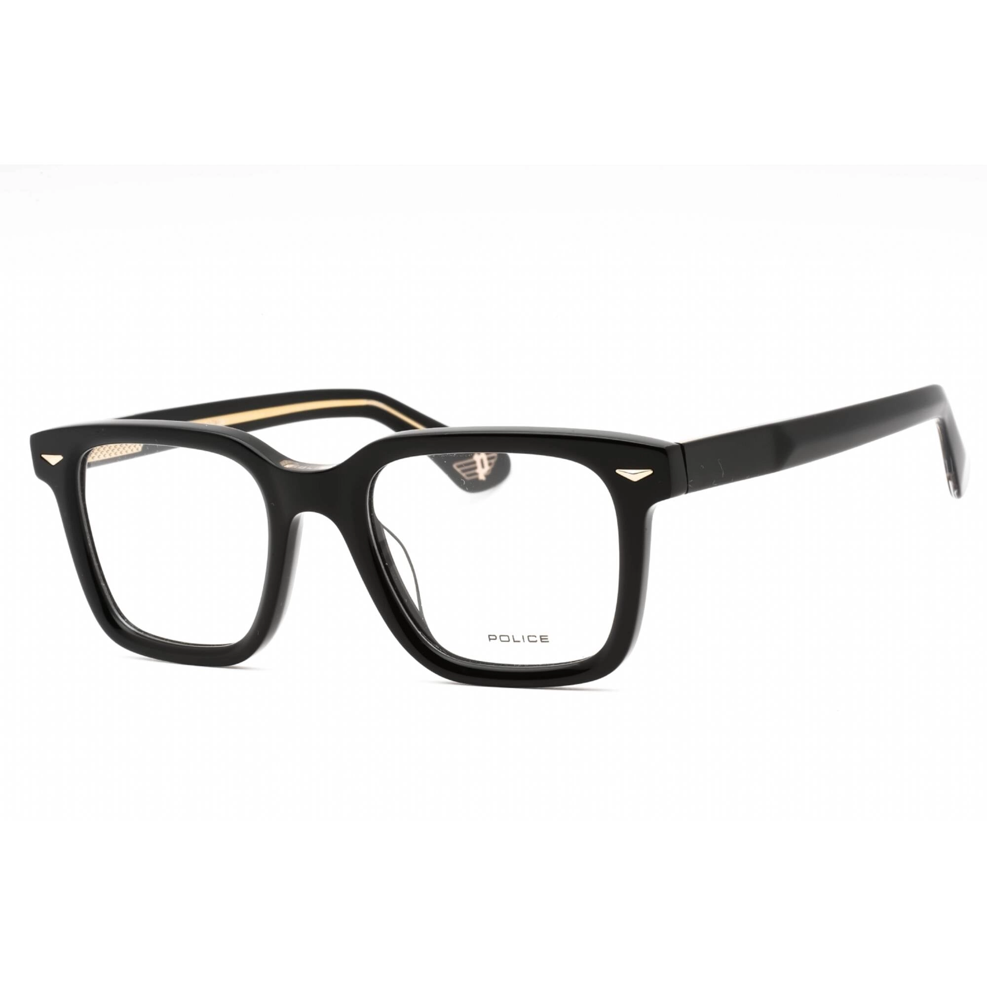 Police Men's Eyeglasses - Shiny Black Plastic Square Full Rim Frame | VPLG80V 700V
