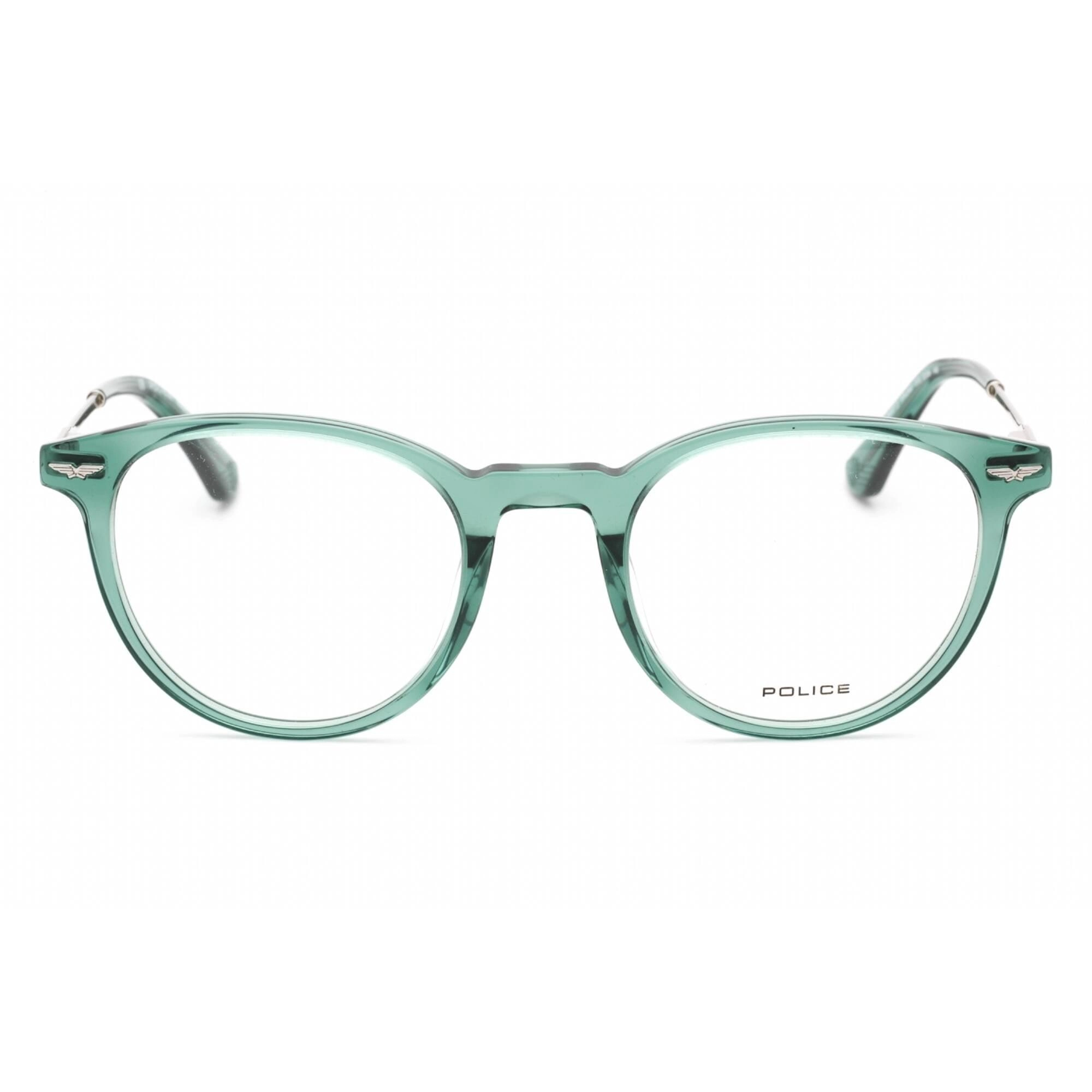 Police Men's Eyeglasses - Shiny Transparent Green Acetate/Metal Frame | VPLD93M 02GN