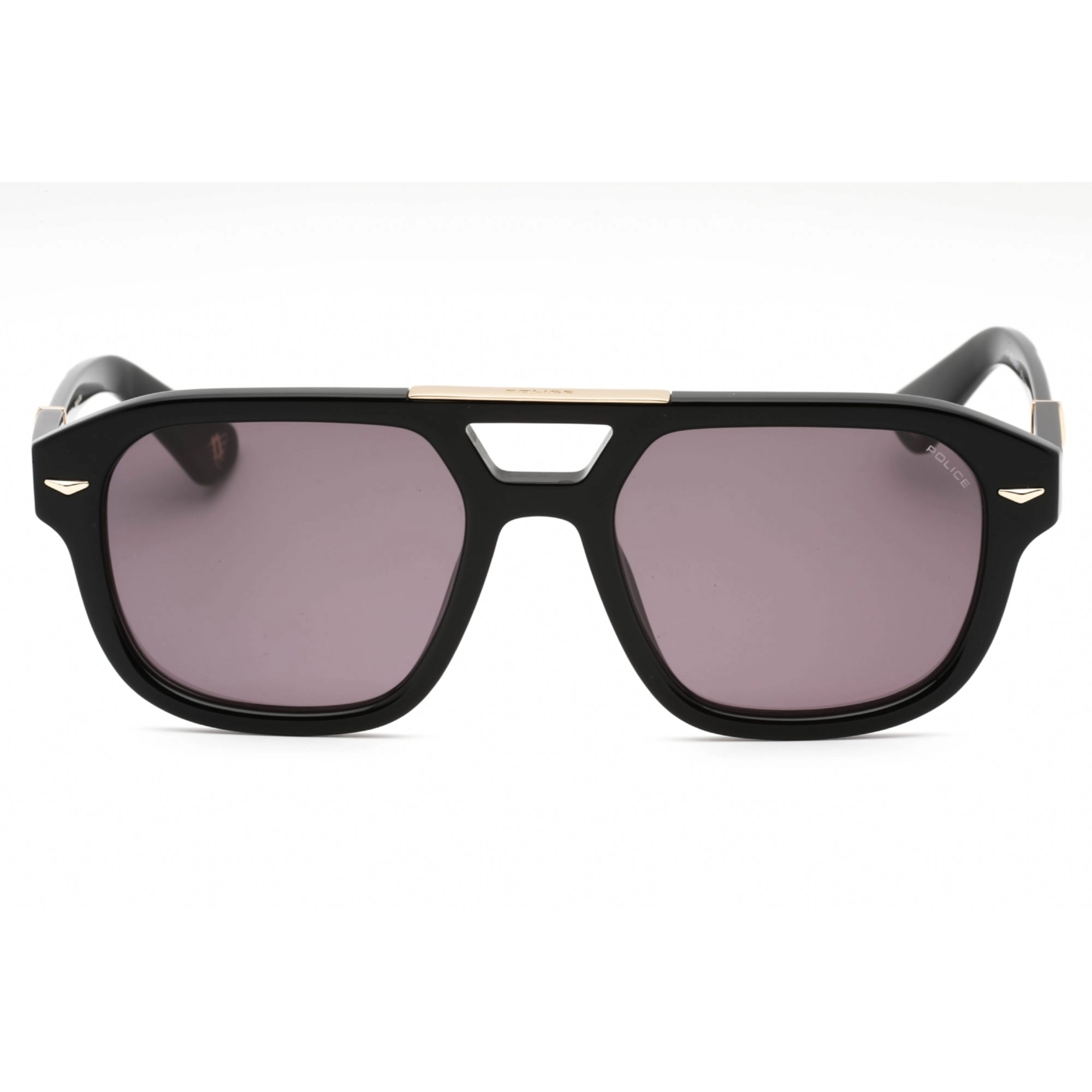 Police Men's Sunglasses - Shiny Black Plastic Pilot Full Rim Shape Frame| SPLL19 0700