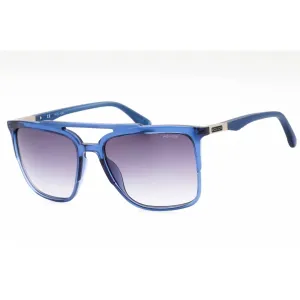 Police Men's Sunglasses - Shiny Transparent Blue Plastic Square Frame | SPL363 0955