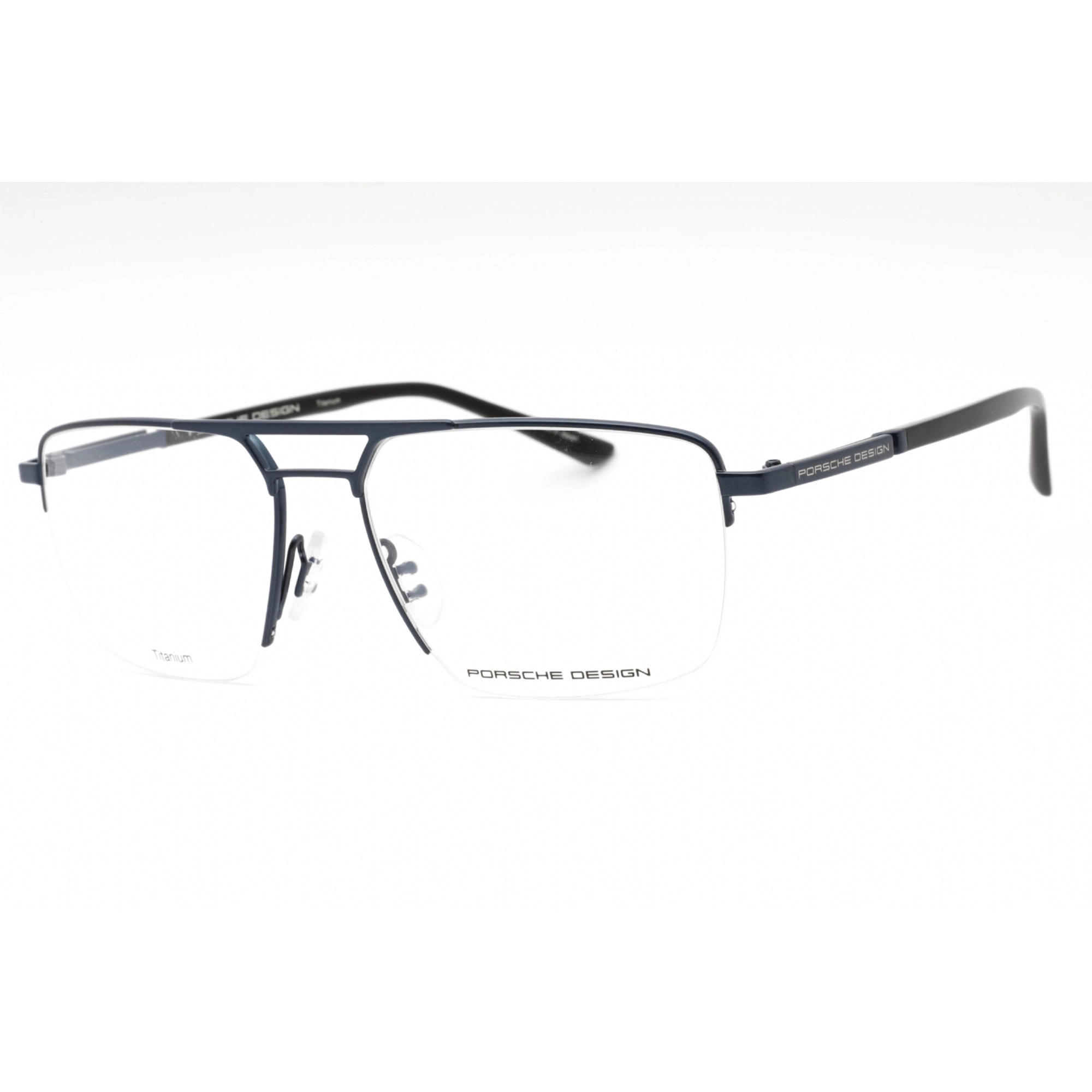 Porsche Men's Eyeglasses - Blue Metal Rectangular Frame Clear Demo Lens | P8398 D