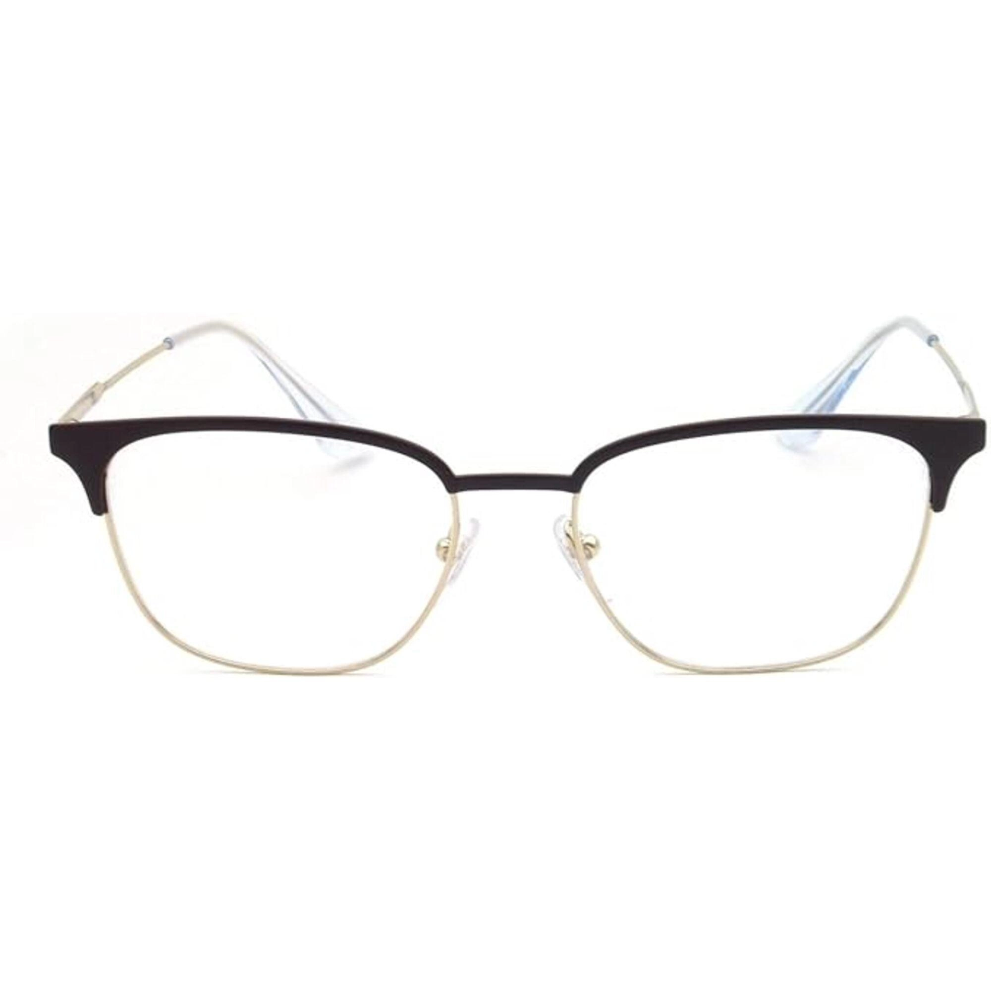 Prada Men's Eyeglasses - Matt Brown Pale Gold Metal Frame | PRADA 0PR59UV 0Y11O153