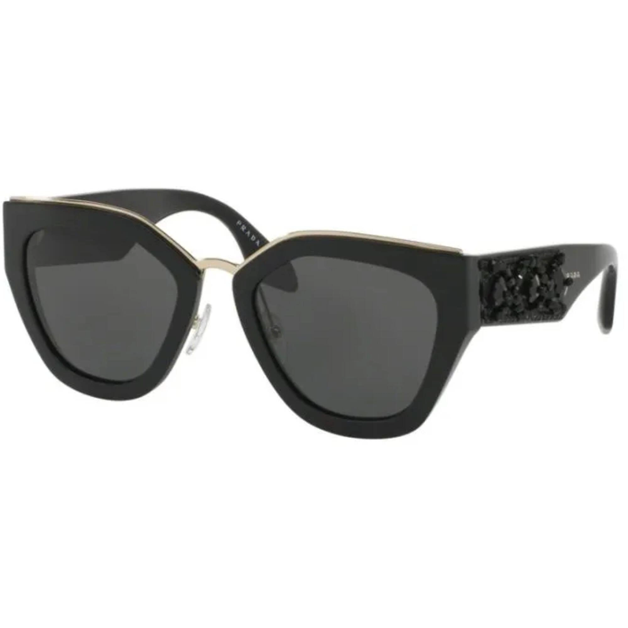 Prada Women's Sunglasses - Black Unique Frame Grey Lens | PRADA 0PR10TS 1AB5S052