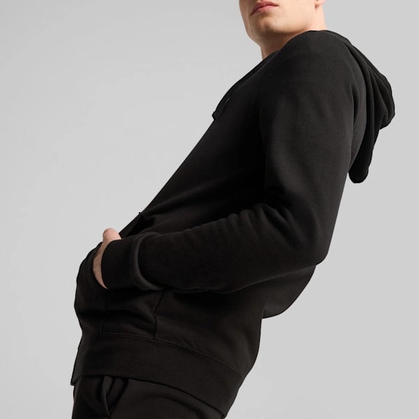 PUMA MEN'S ESSENTIALS FLEECE BLACK FULL ZIP JACKET