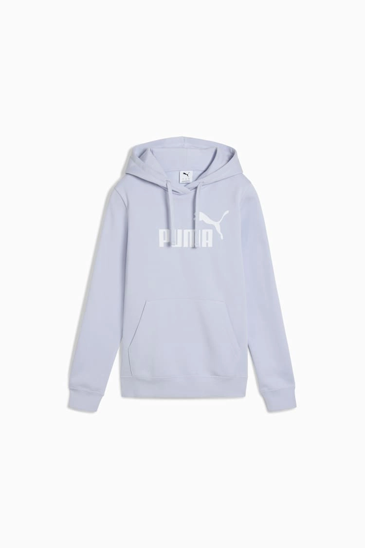 PUMA WOMEN'S ESSENTIALS LOGO FLEECE BLUE HOODIE
