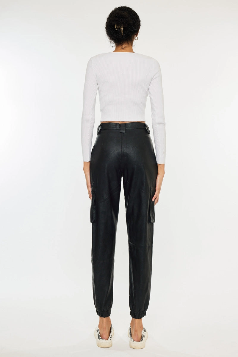 Rooney Ultra High Rise Faux Leather Joggers