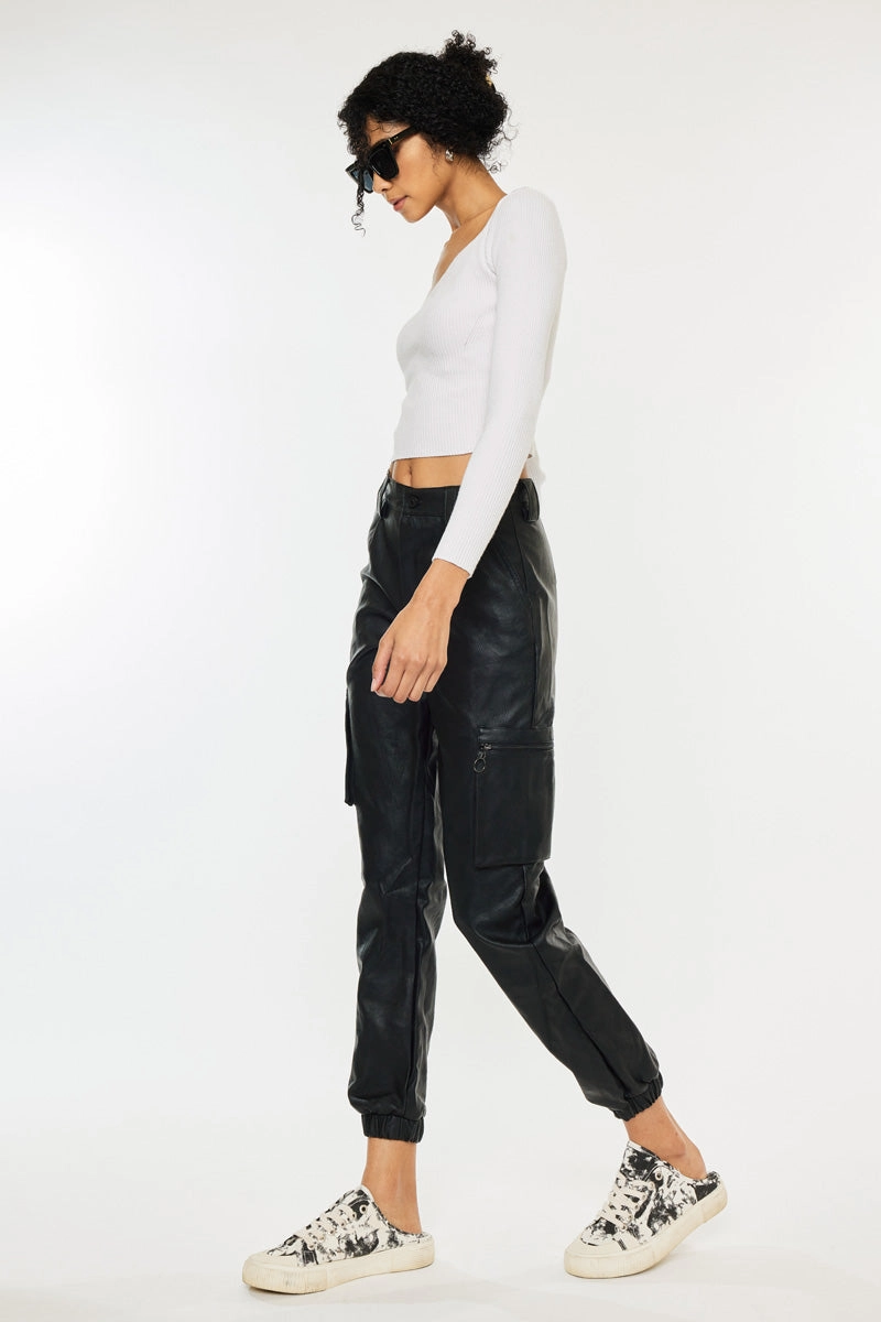 Rooney Ultra High Rise Faux Leather Joggers