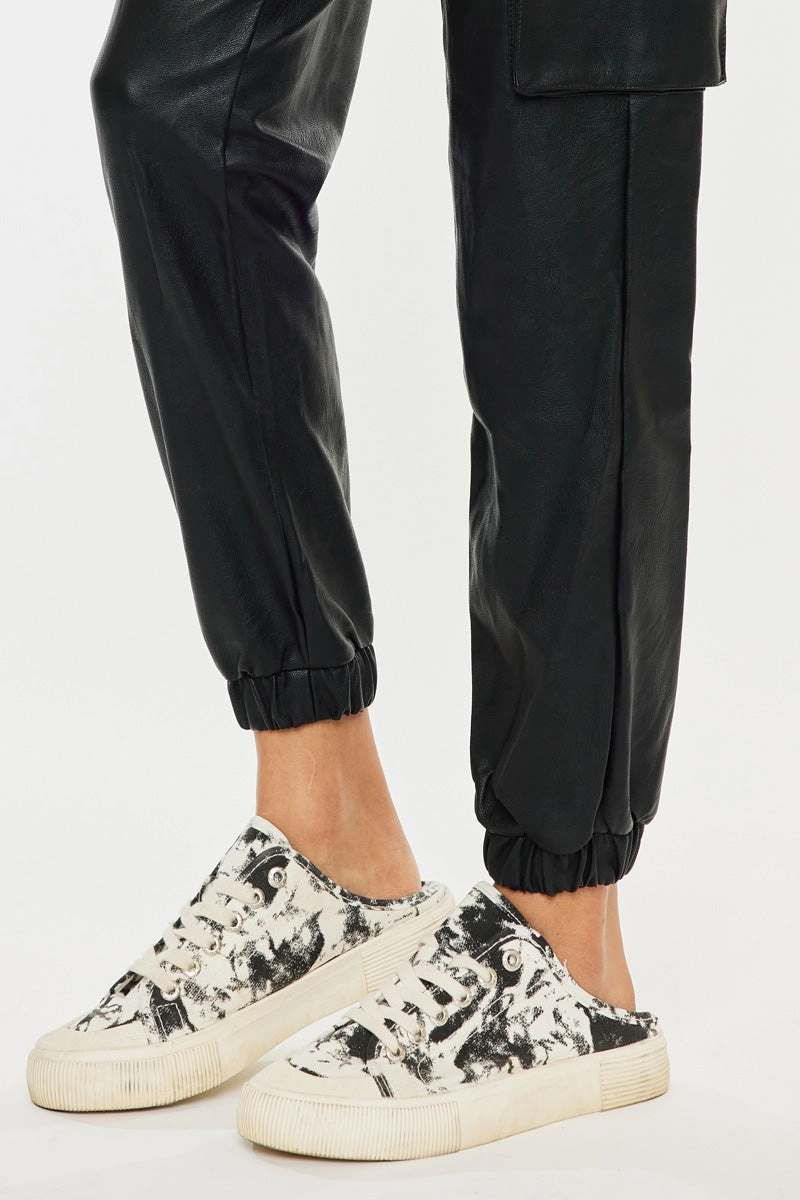 Rooney Ultra High Rise Faux Leather Joggers