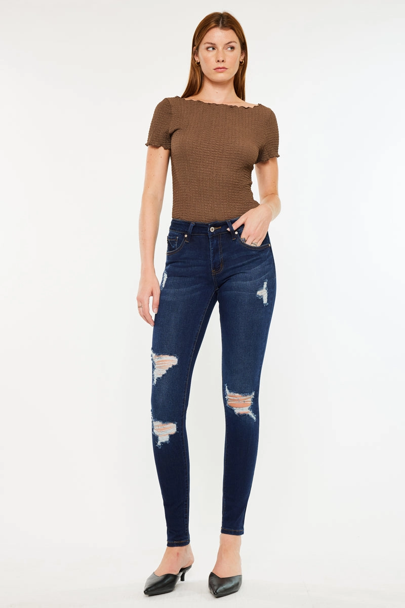 Saskia Mid Rise Super Skinny Jeans