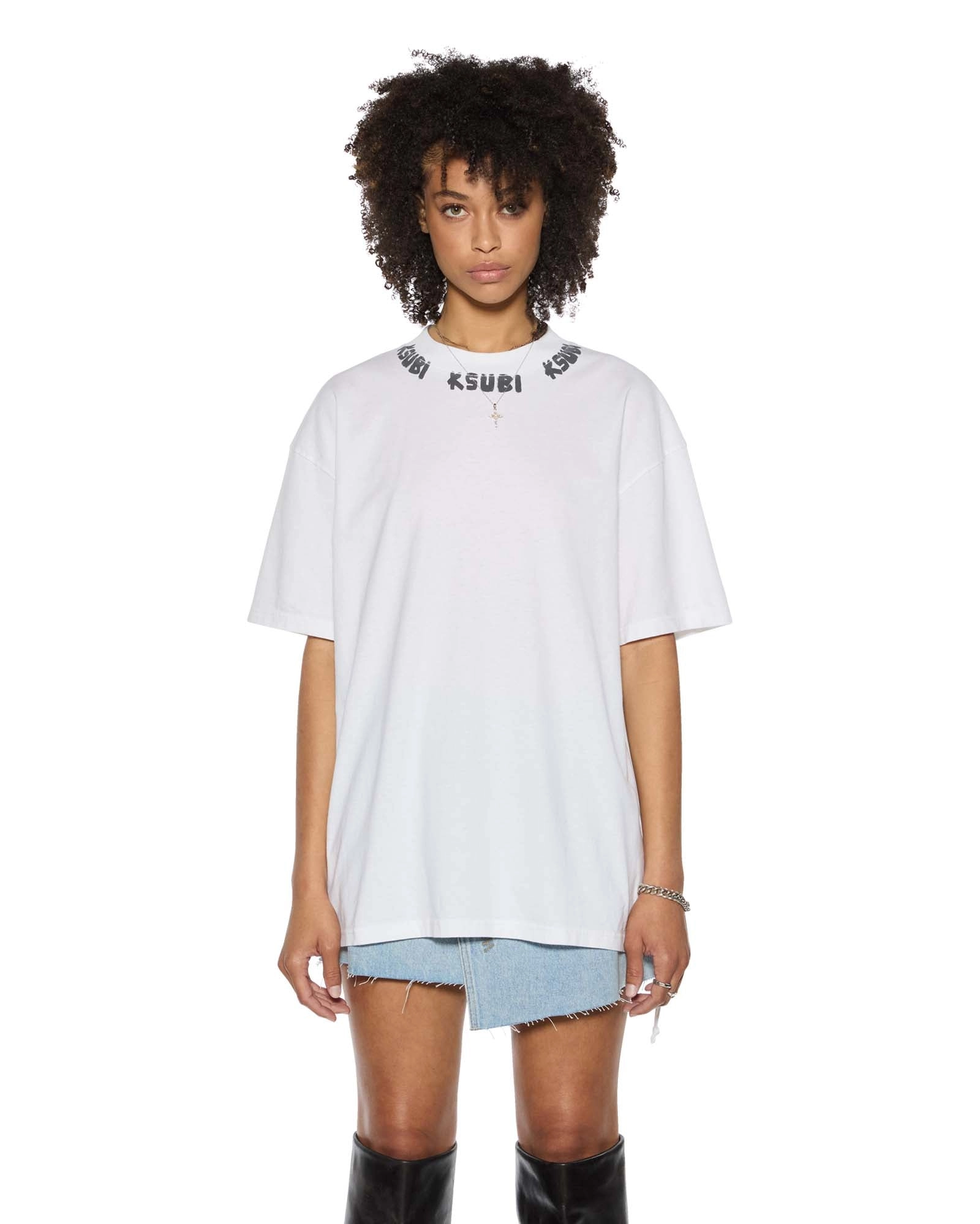 SCRAWL BOYFRIEND SS TEE VINTAGE WHITE