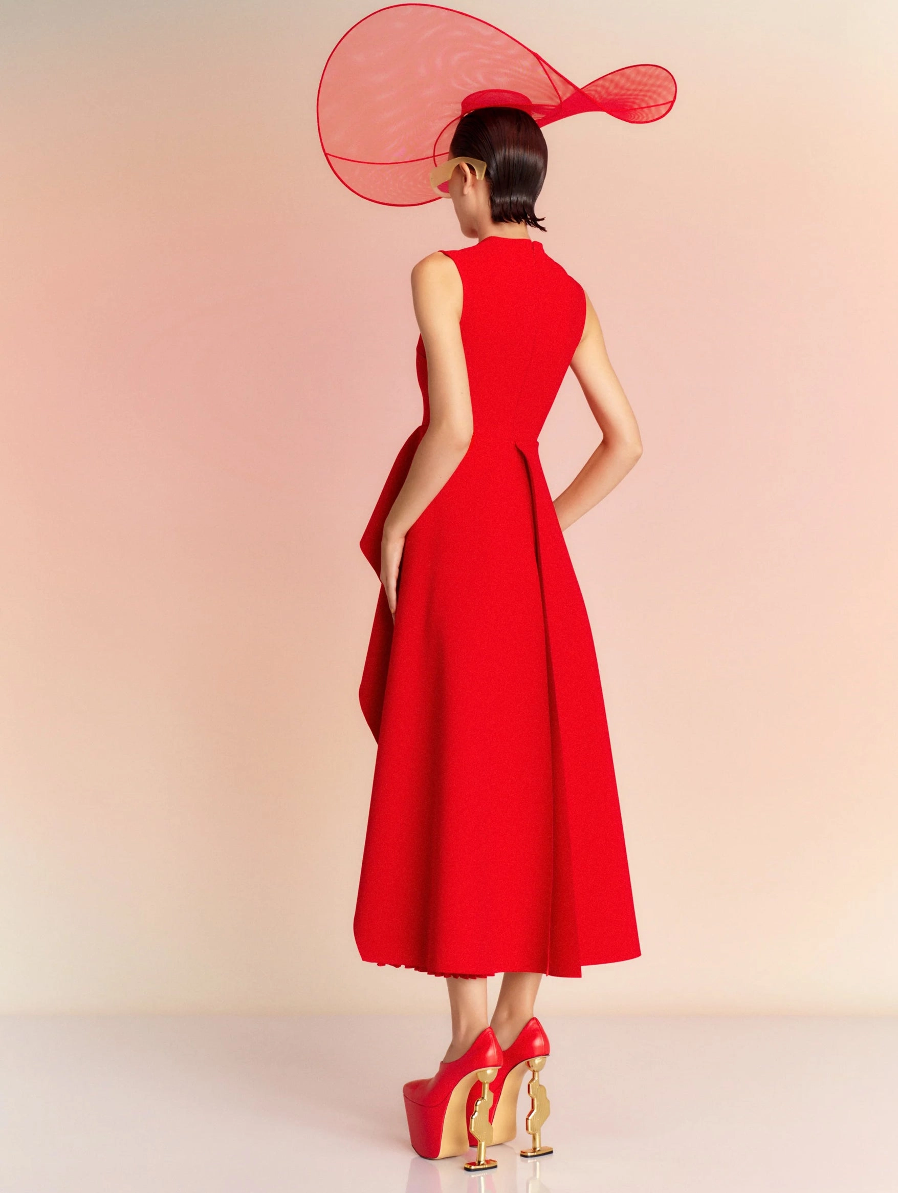 Severny Midi Dress in Red