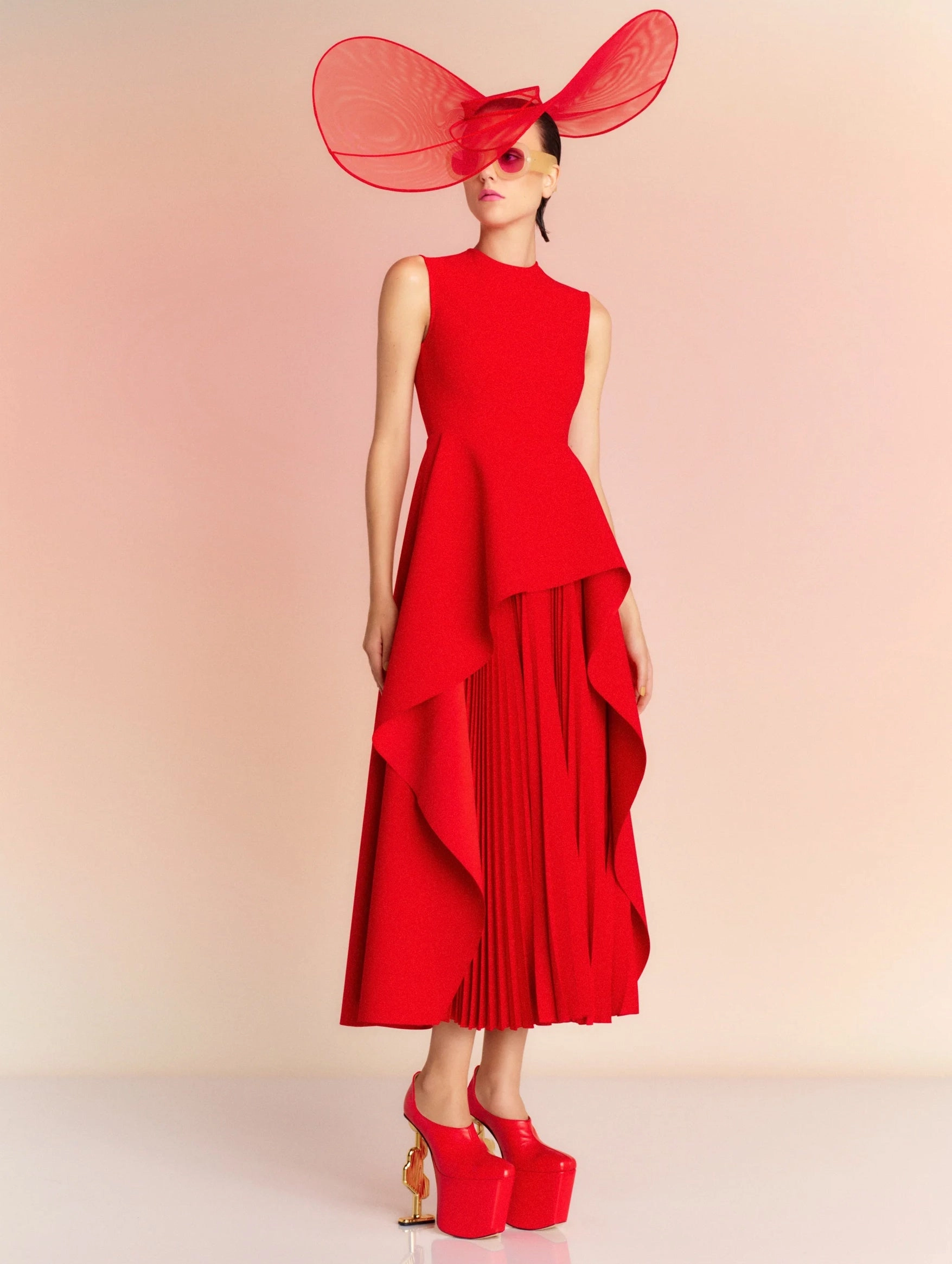 Severny Midi Dress in Red
