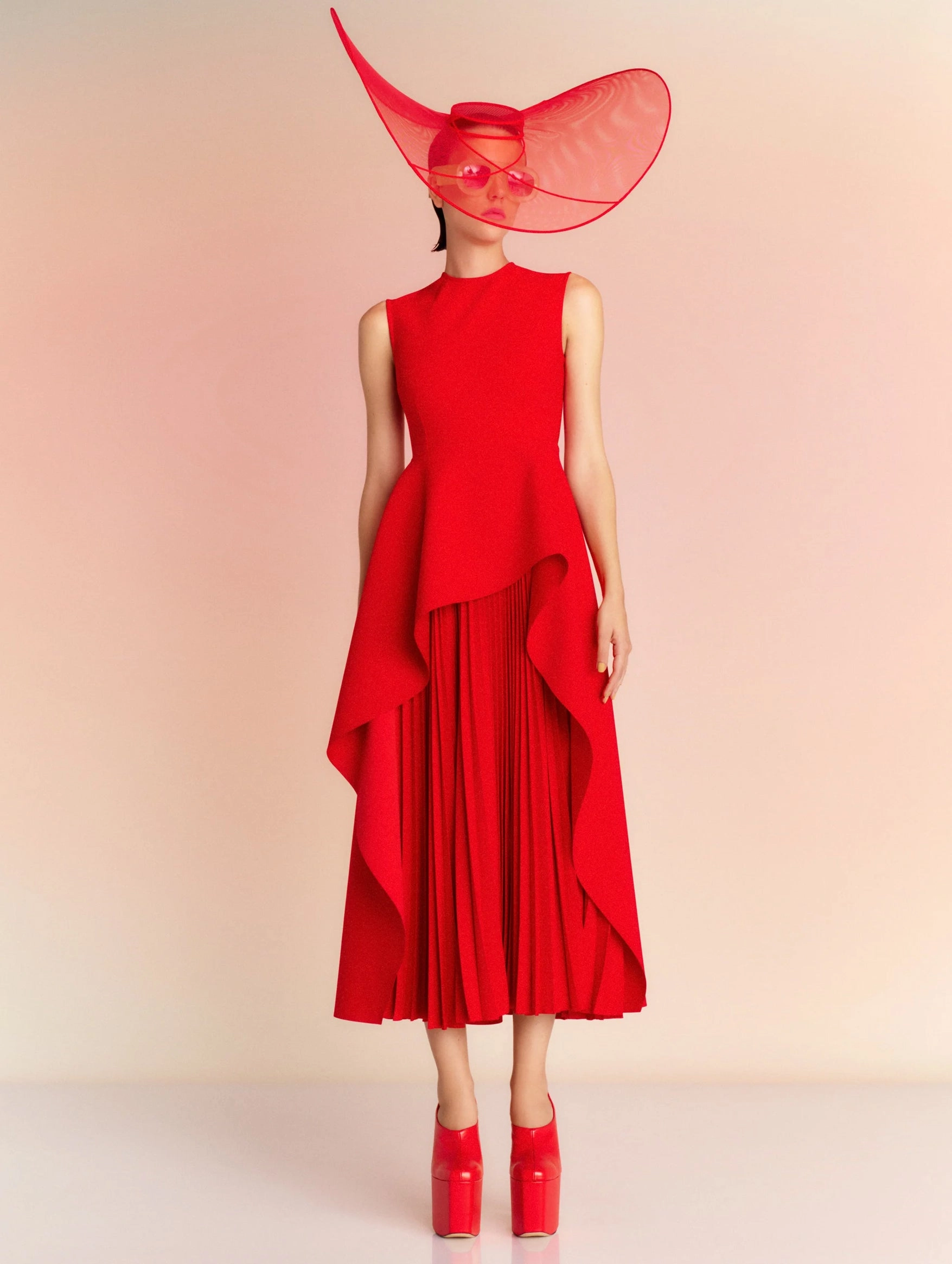 Severny Midi Dress in Red