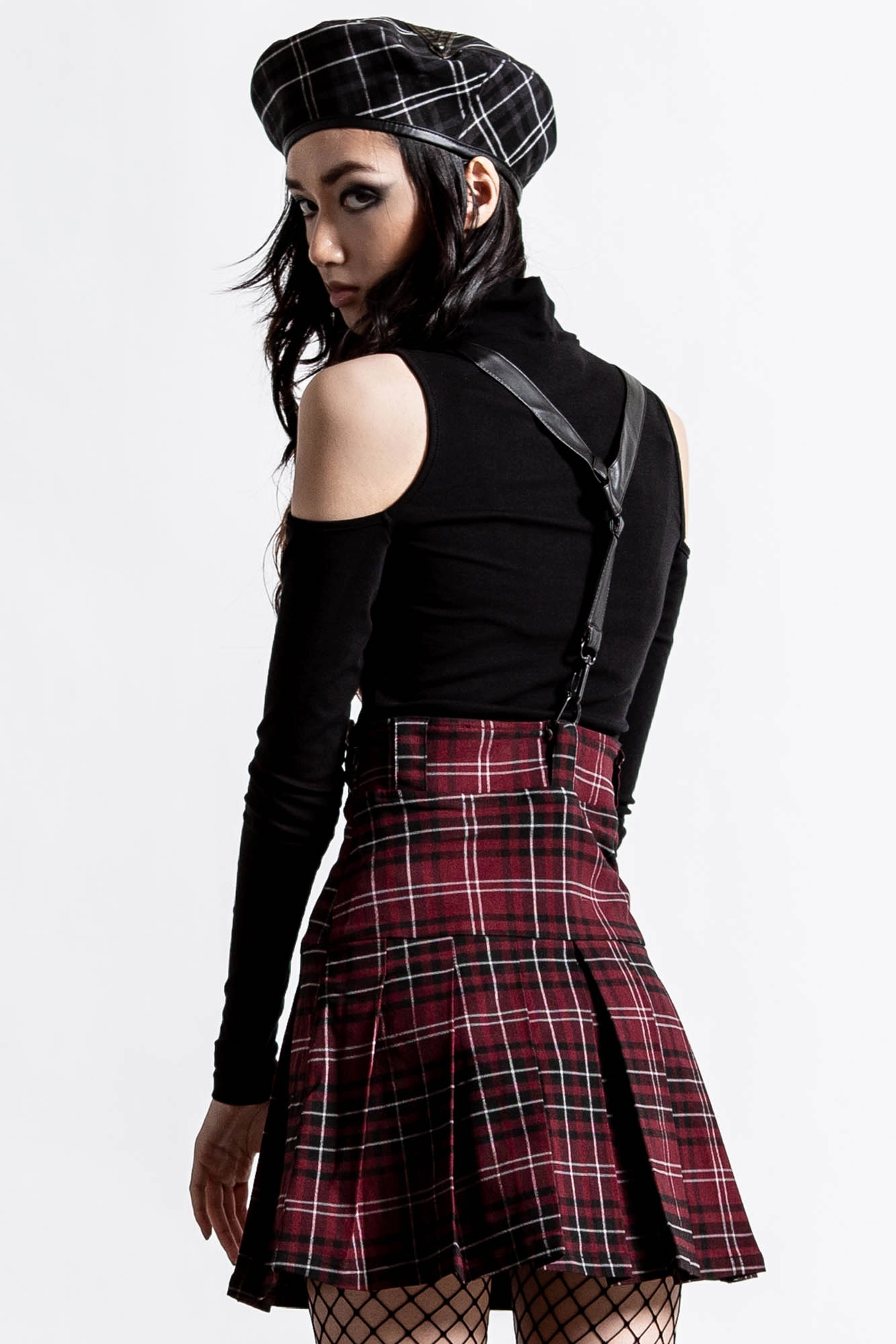 Shadows Suspender Mini Skirt [BLOOD TARTAN] Resurrect