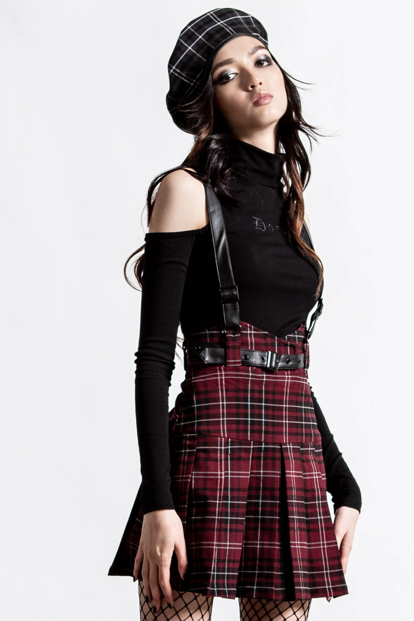 Shadows Suspender Mini Skirt [BLOOD TARTAN] Resurrect