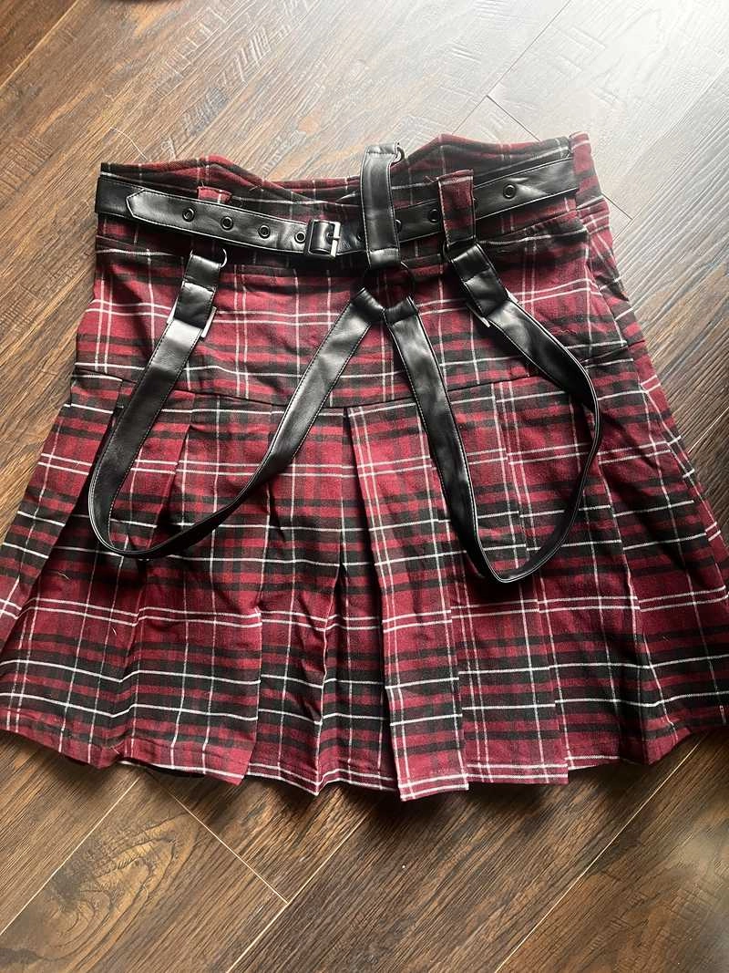 Shadows Suspender Mini Skirt [BLOOD TARTAN] Resurrect