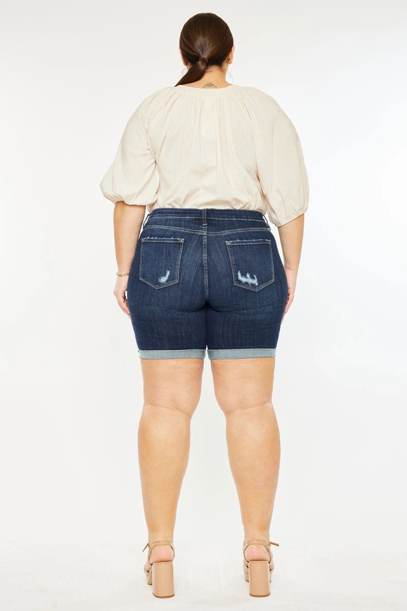 Shelby Mid Rise Bermuda Shorts (Plus Size)