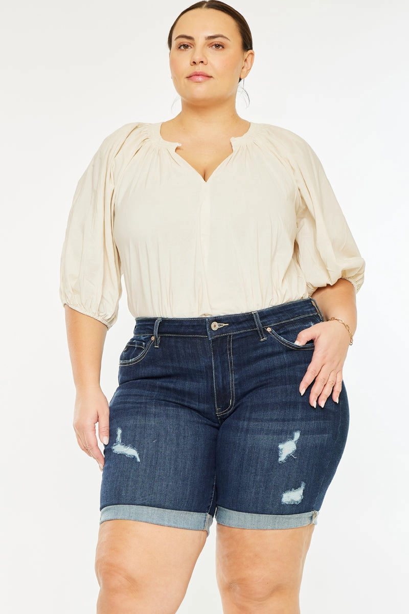 Shelby Mid Rise Bermuda Shorts (Plus Size)