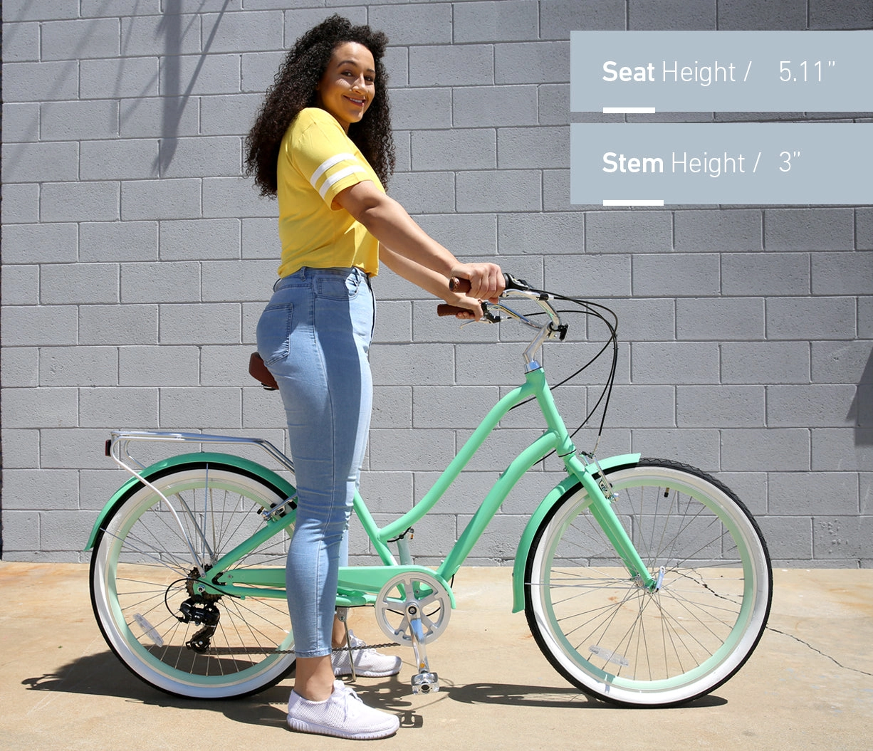 sixthreezero EVRYjourney Women's Casual Edition 26" 7-Speed Step-Through Touring Hybrid Bicycle