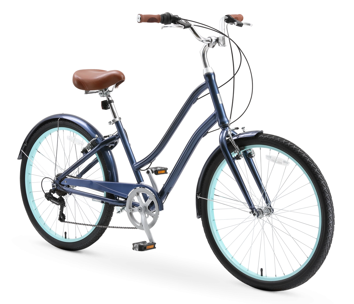 sixthreezero EVRYjourney Women's Casual Edition 26" 7-Speed Step-Through Touring Hybrid Bicycle