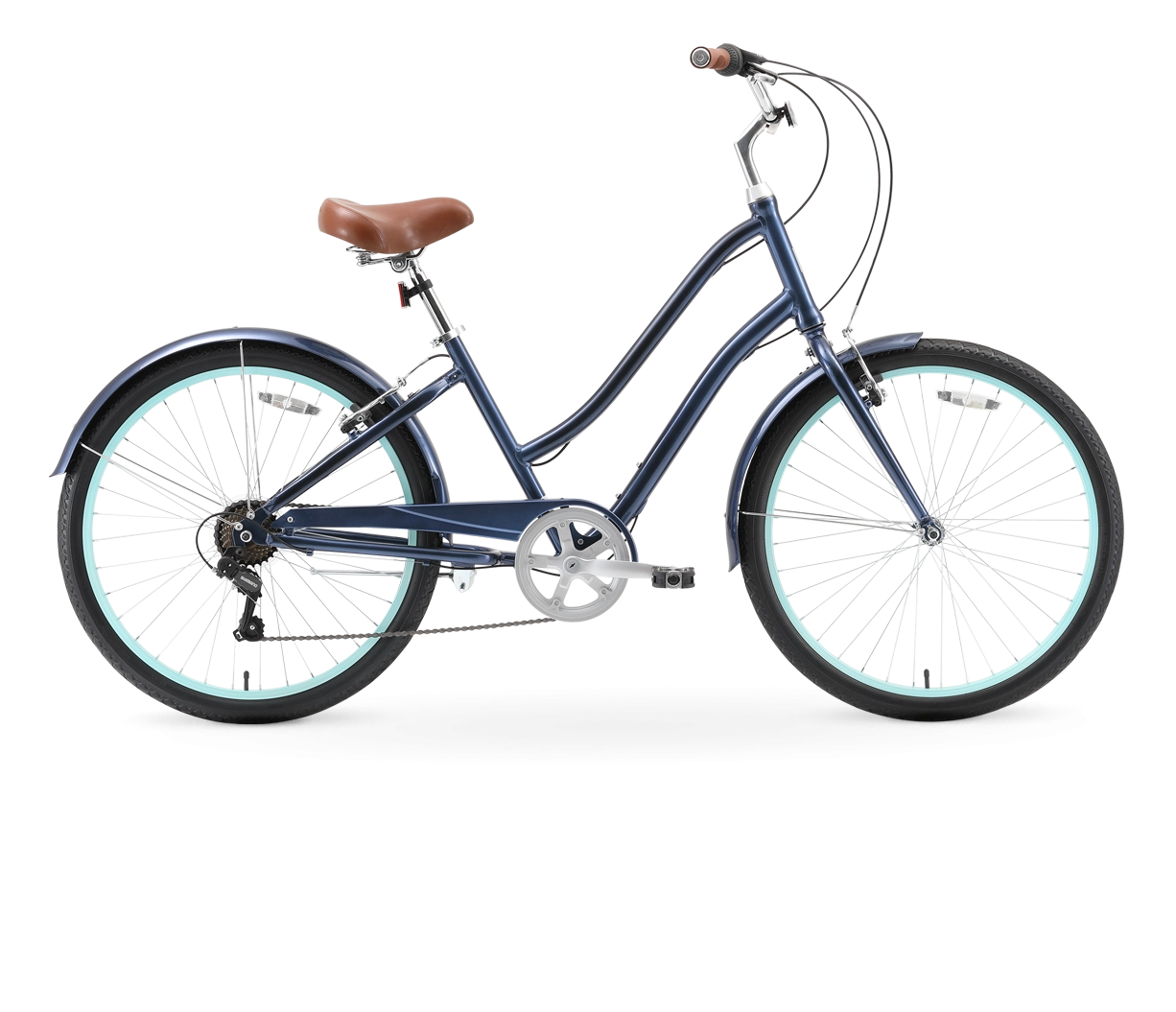 sixthreezero EVRYjourney Women's Casual Edition 26" 7-Speed Step-Through Touring Hybrid Bicycle