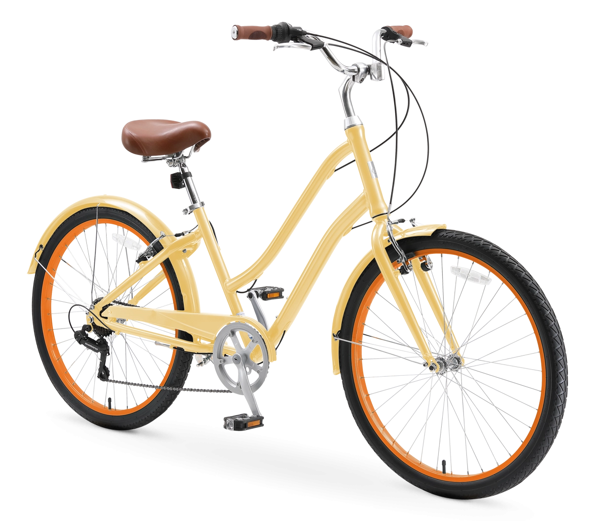 sixthreezero EVRYjourney Women's Casual Edition 26" 7-Speed Step-Through Touring Hybrid Bicycle