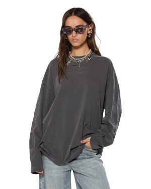 SOTT BOYFRIEND LS TEE CHARCOAL