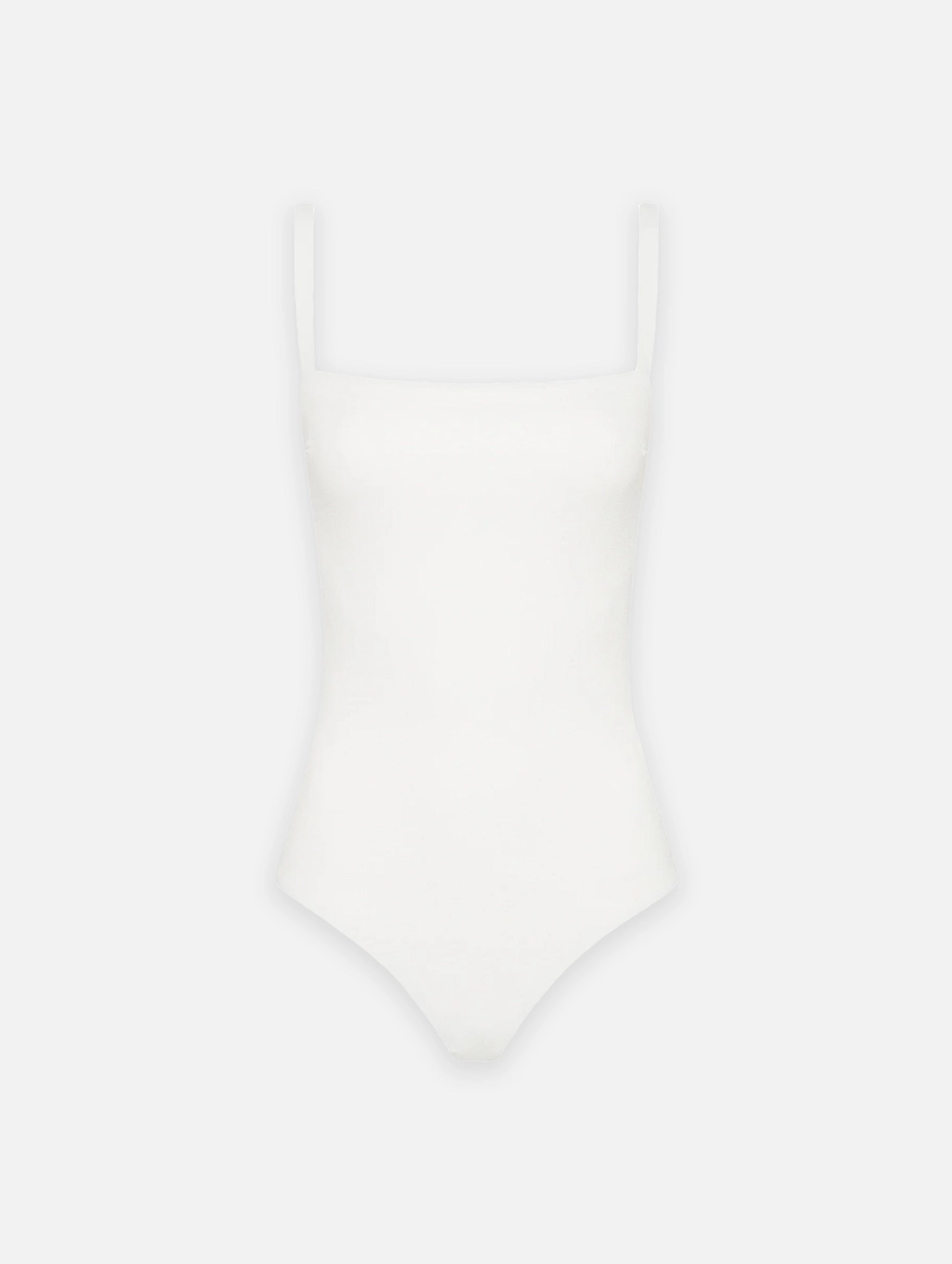 Square Maillot in Chalk Crinkle