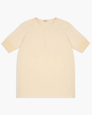 Stevenson Overall Co. SH SideFlex Loopwheeled S/S Henley - Oatmeal