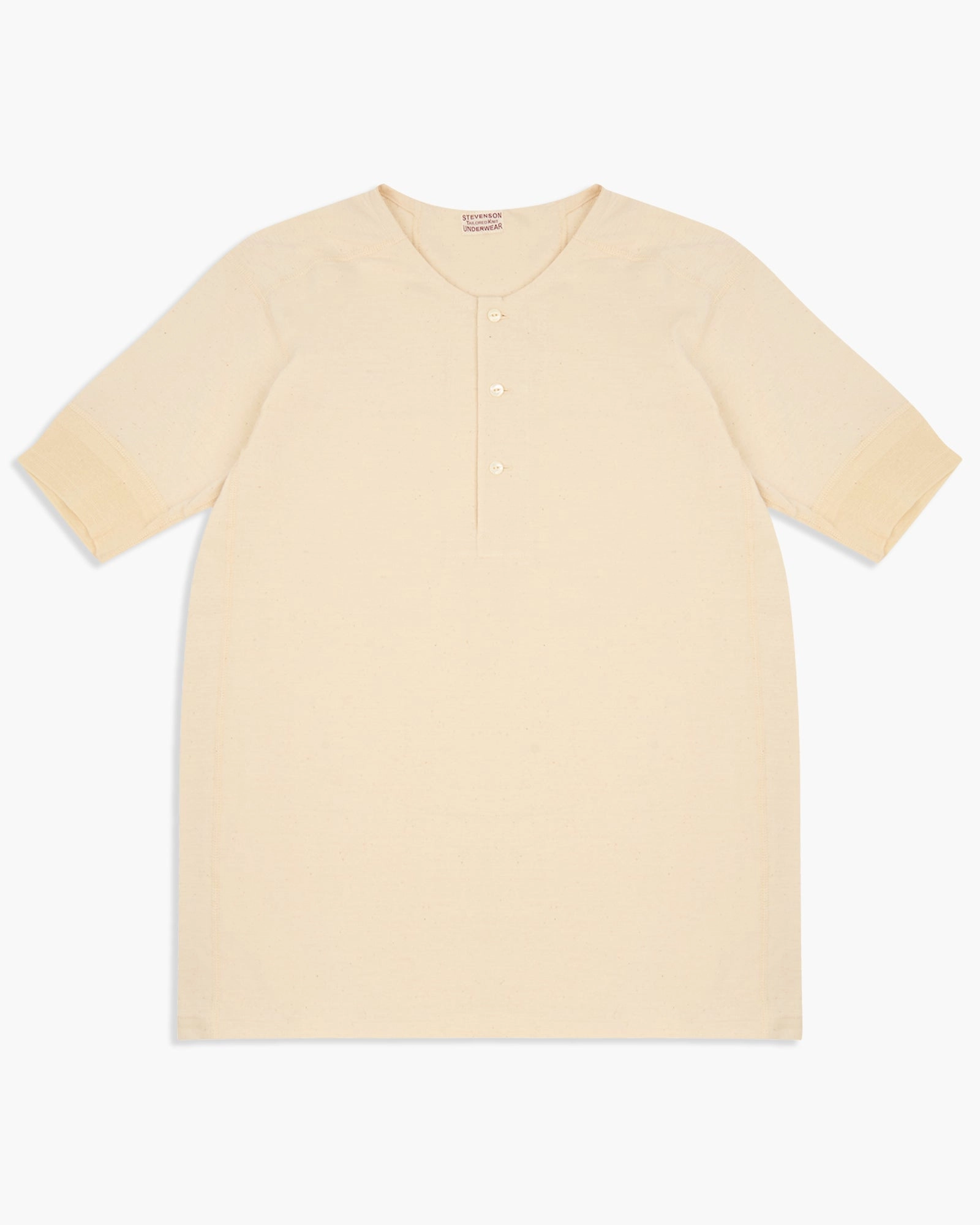 Stevenson Overall Co. SH SideFlex Loopwheeled S/S Henley - Oatmeal
