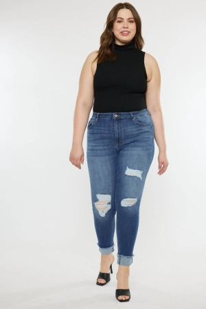 Stevie Mid Rise Ankle Skinny Jeans (Plus Size)