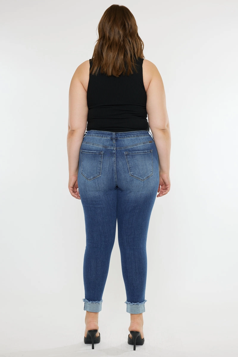 Stevie Mid Rise Ankle Skinny Jeans (Plus Size)