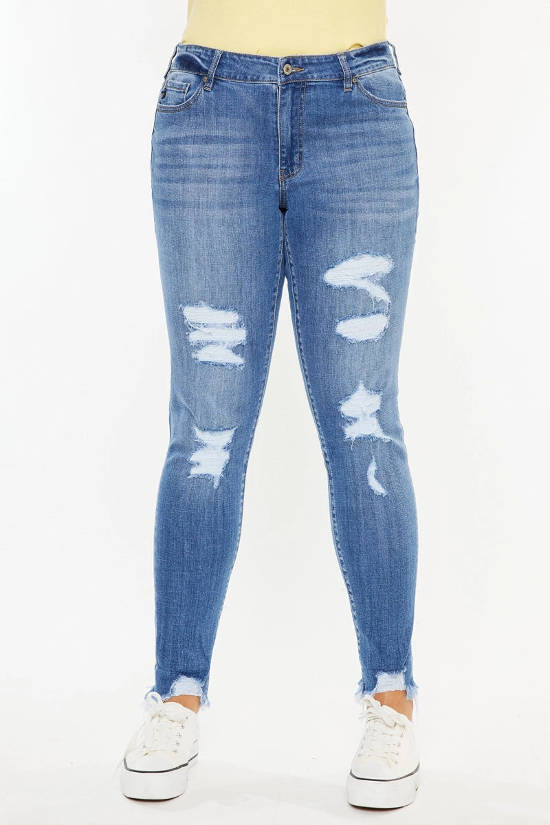 Summer Mid Rise Super Skinny Jeans (Plus Size)