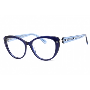 Swarovski Men's Eyeglasses - Full Rim Shiny Blue Plastic Cat Eye Frame | SK5477 090
