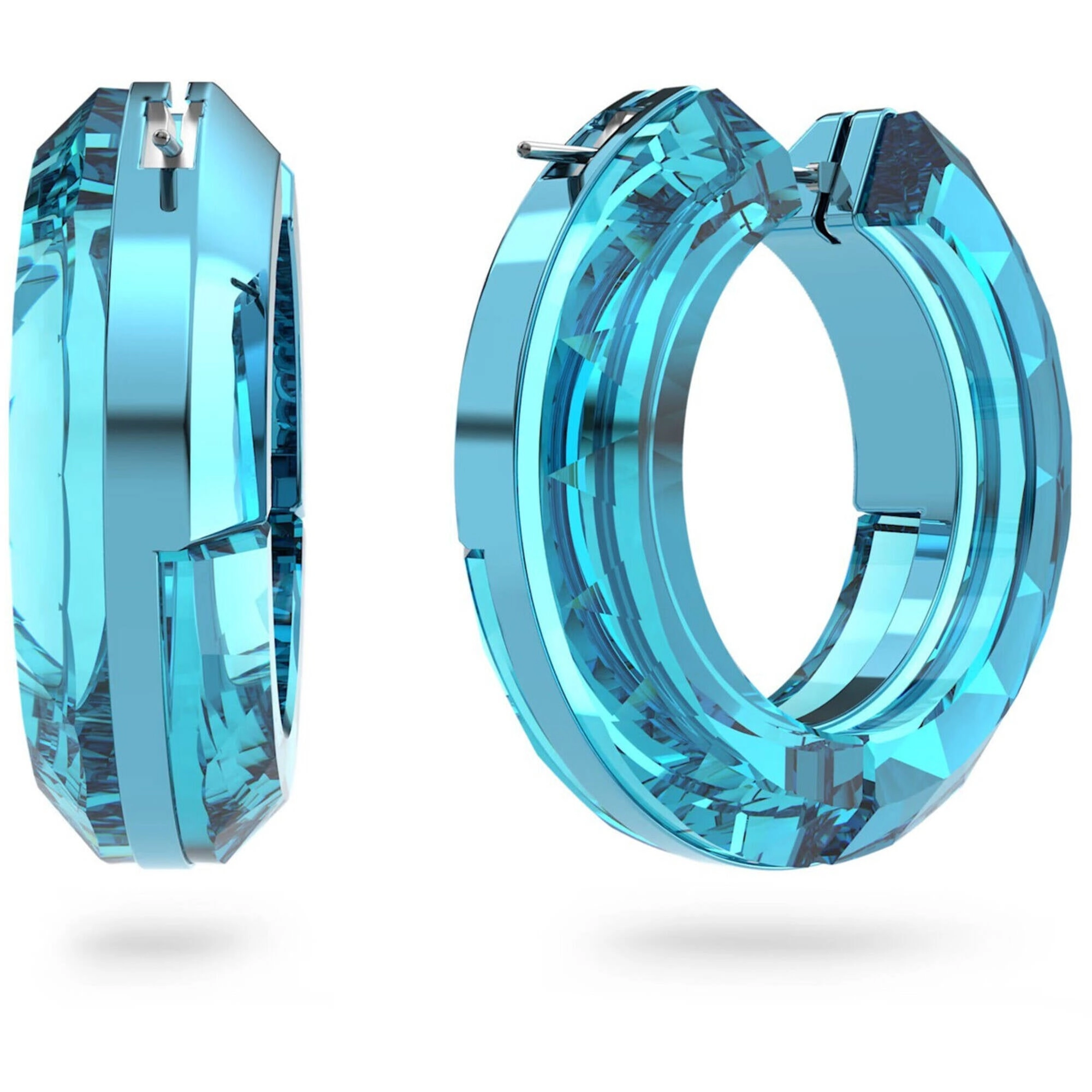 Swarovski Women's Hoop Earrings - Lucent Blue Aluminum and Crystals | 5629220
