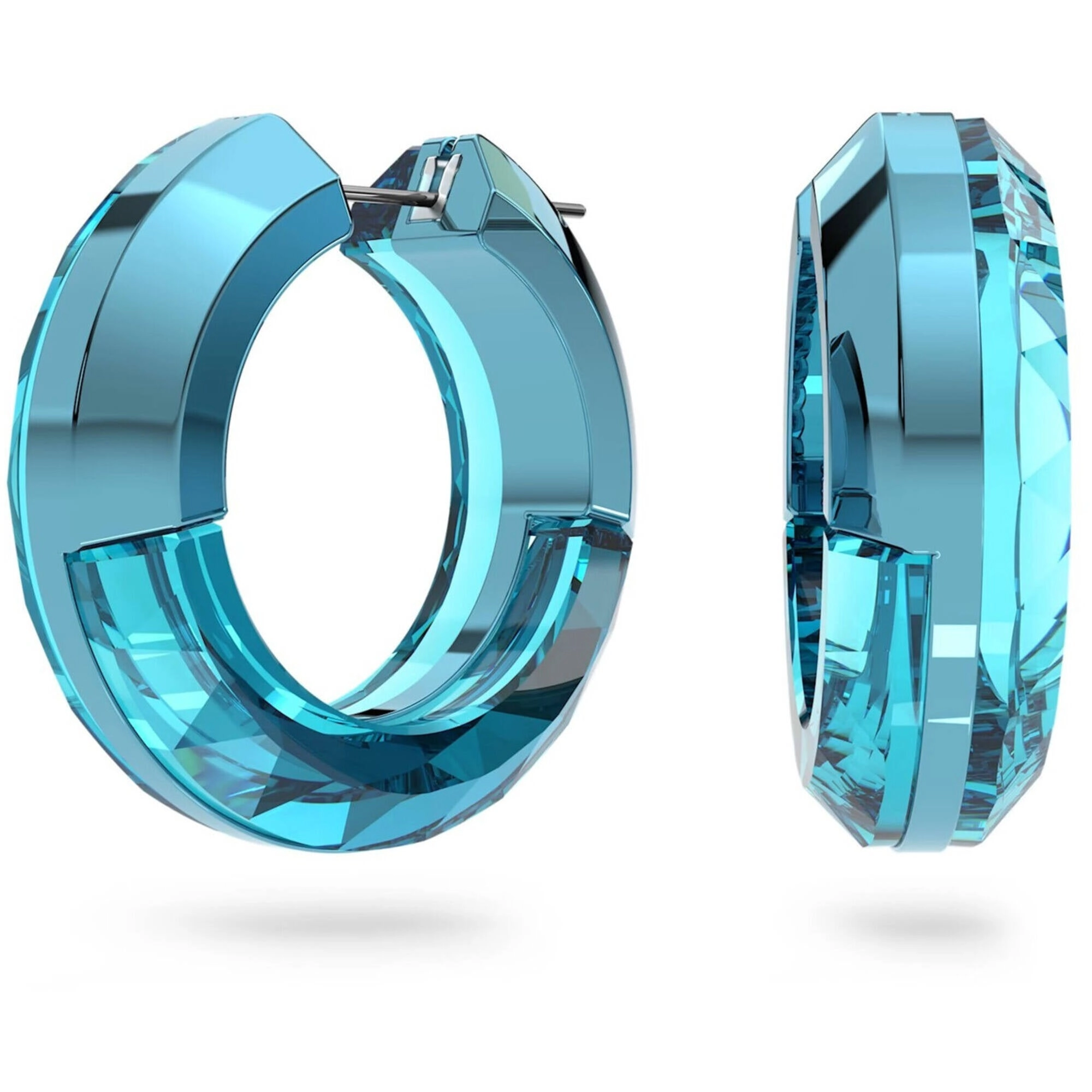 Swarovski Women's Hoop Earrings - Lucent Blue Aluminum and Crystals | 5629220
