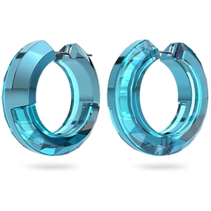 Swarovski Women's Hoop Earrings - Lucent Blue Aluminum and Crystals | 5629220