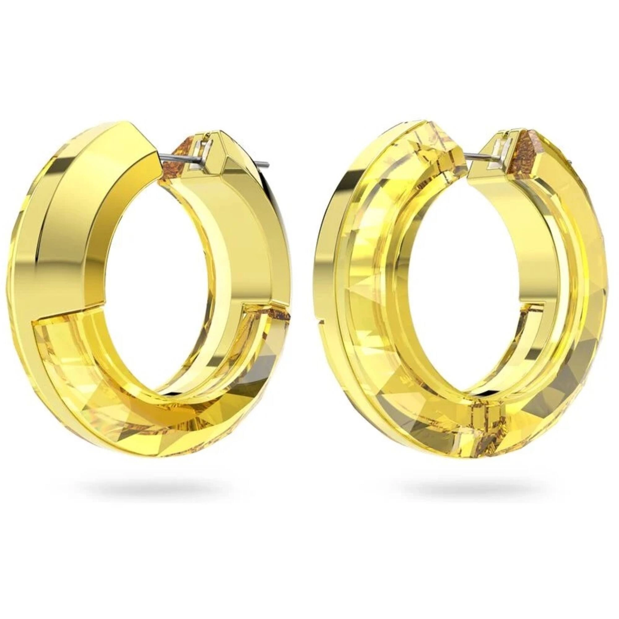 Swarovski Women's Hoop Earrings - Lucent Yellow Gold Aluminum, Crystals | 5633435