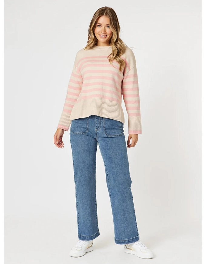 Tempo Stripe Knit Blush/Natural
