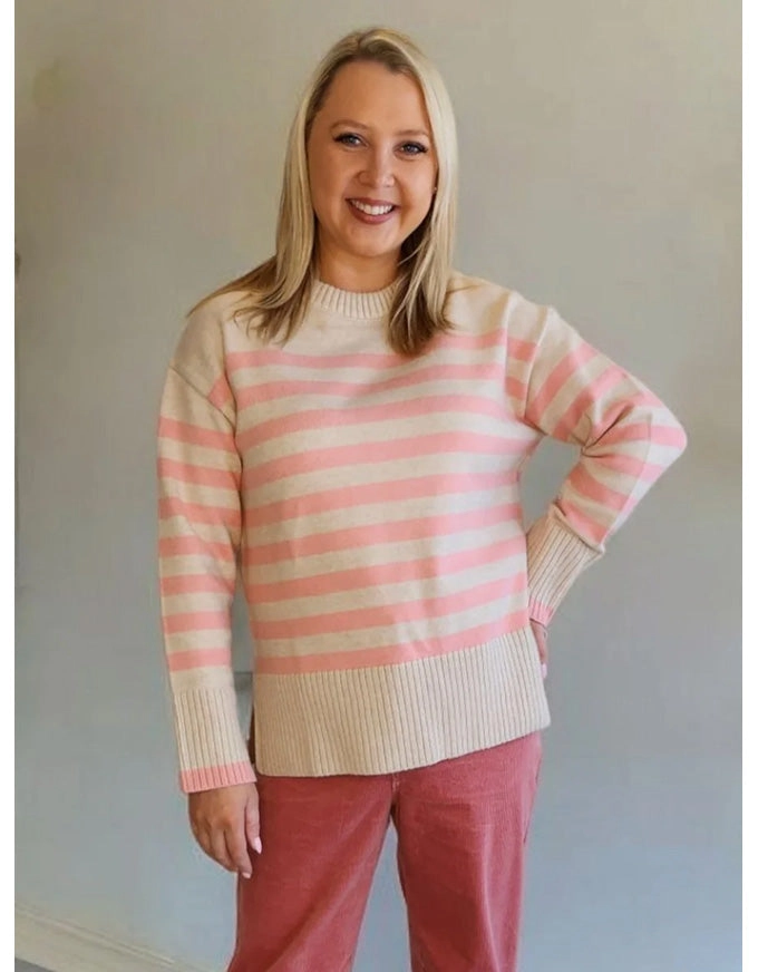Tempo Stripe Knit Blush/Natural