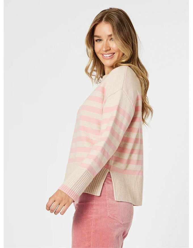 Tempo Stripe Knit Blush/Natural