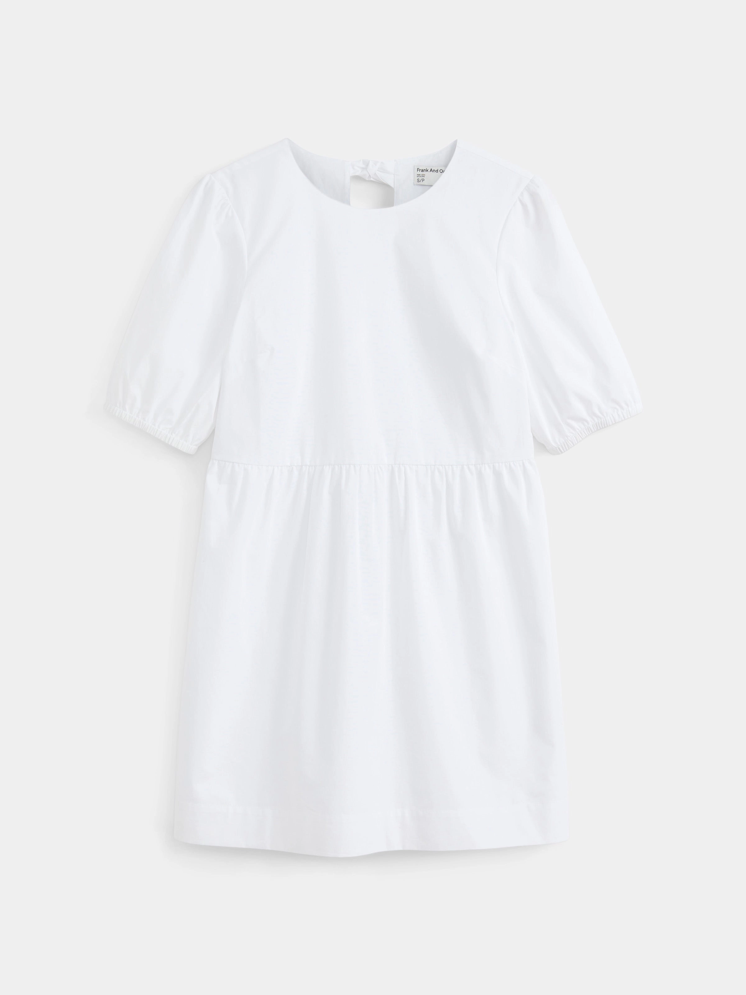 The Tie Back Mini Dress in White