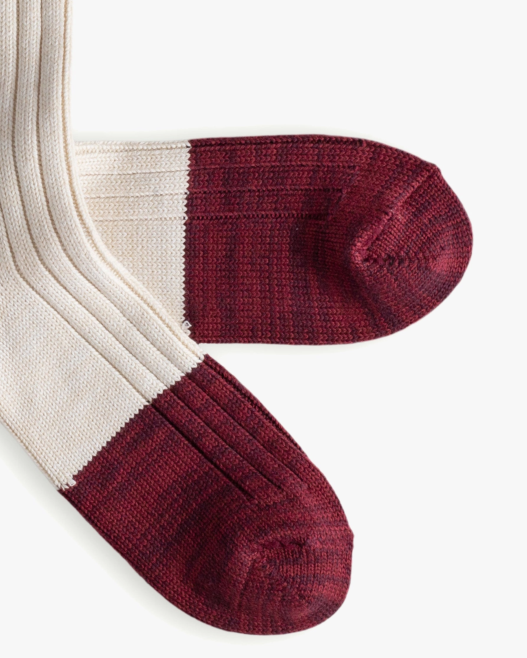 Thunders Love Marine Collection Cotton Duplo Socks - Raw White / Burgundy