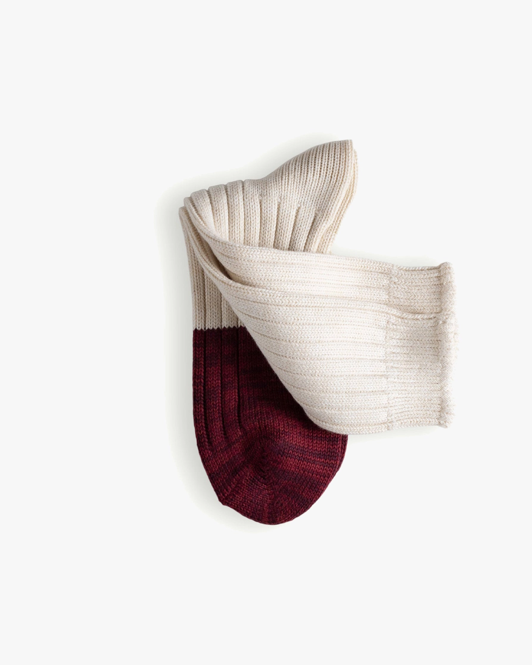 Thunders Love Marine Collection Cotton Duplo Socks - Raw White / Burgundy