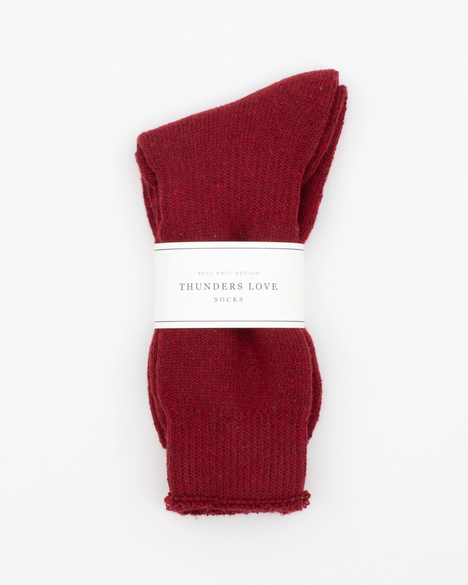 Thunders Love Outdoor Collection Recycled Wool Socks - Dark Red